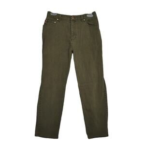Ralph Lauren Jeans Co Women's 10P Olive Green Straight Leg Stretch Denim 28x27"